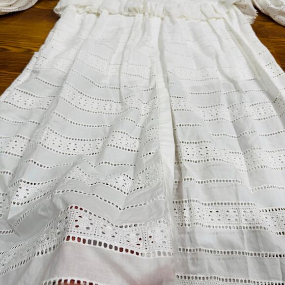 ACLER VALENTINE BRODERIE COTTON LING SLEEVE MIDI DRESS IVORY AU 6 / US 2 - Picture 12 of 16